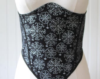 Spider and spiderweb under bust Corset