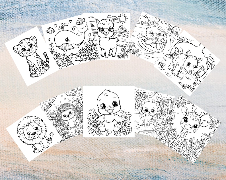 Baby Animals Coloring Pages for Kids Printable PDF Bundle - Etsy
