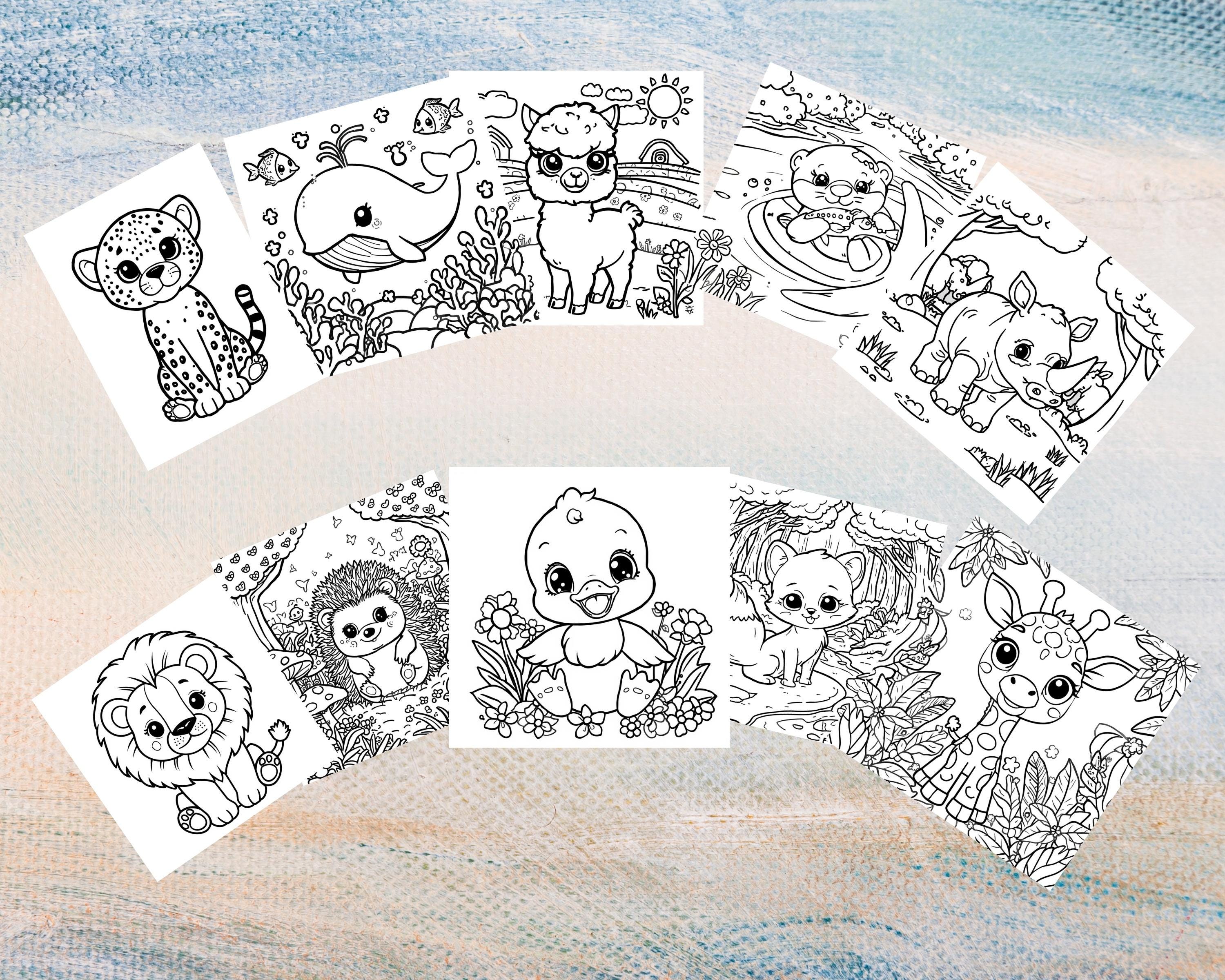 Baby Animals Coloring Pages for Kids Printable PDF Bundle - Etsy