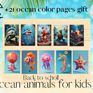 ANIMAIS DO OCEANO l 22 Cartões Montessori l Nomenclatura dos Flash Cards l FlashCards PDF Editáveis Cartões Imprimíveis Pré-escola