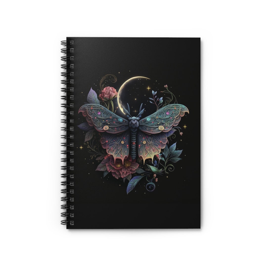 Celestial Cottagecore Floral Moth Notebook Journal for Dreamers and ...