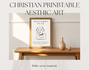 Christian art - Proverbs 31 woman - digital download - Bible inspired - Matisse art - modern Christian wall art