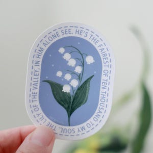 Lily of the Valley Sticker: Hymn Lyrics, Floral Vinyl Decal