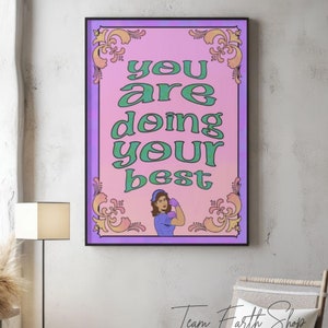 You are doing your best digital poster, Motivational, Positive affirmation quote, Mental health Vintage wall art, Easy instant download