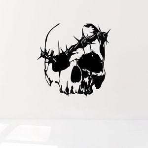 Skull decal Thorned Skull decal Car skull decal Skull thorn vinyl decal Sport car skull decal Race car skull sticker Thorns skull decal