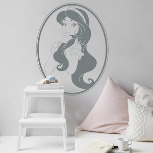 Jasmine decal Disney Jasmine decal Princess Jasmine decal Wall princess sticker Jasmine Aladdin framed decal Nursery Aladdin decal Art decal