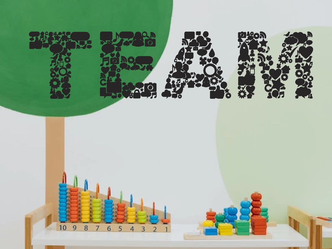 Teamwork Decal Team Kids Decal Success Decal Work Space Decal Classroom ...