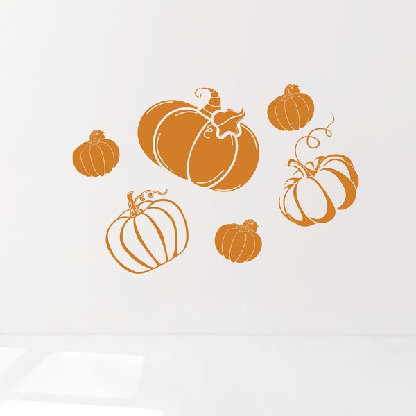 Pumpkin decal Decoration window decal Tumbler sticker Restaurant vinyl decal Business decal Halloween decorations Pumpkins decals Pumpkin