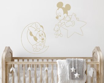 Mickey mouse decal Minnie mouse decal Disney nursery decal Mickey decal Minnie decal Disney decal Mickey and Minnie decal Playroom art decal