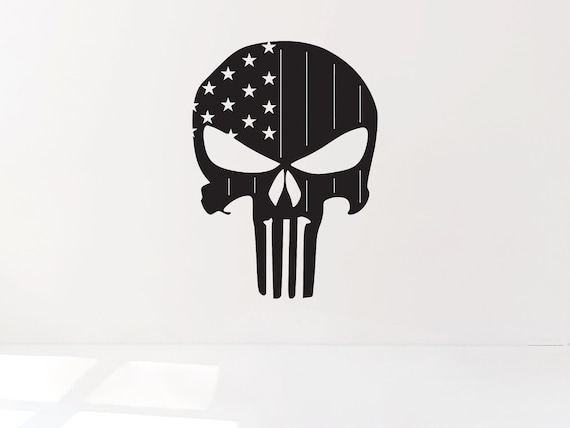 Punisher Decal Bearded Punisher Decal American Flag Punisher Decal