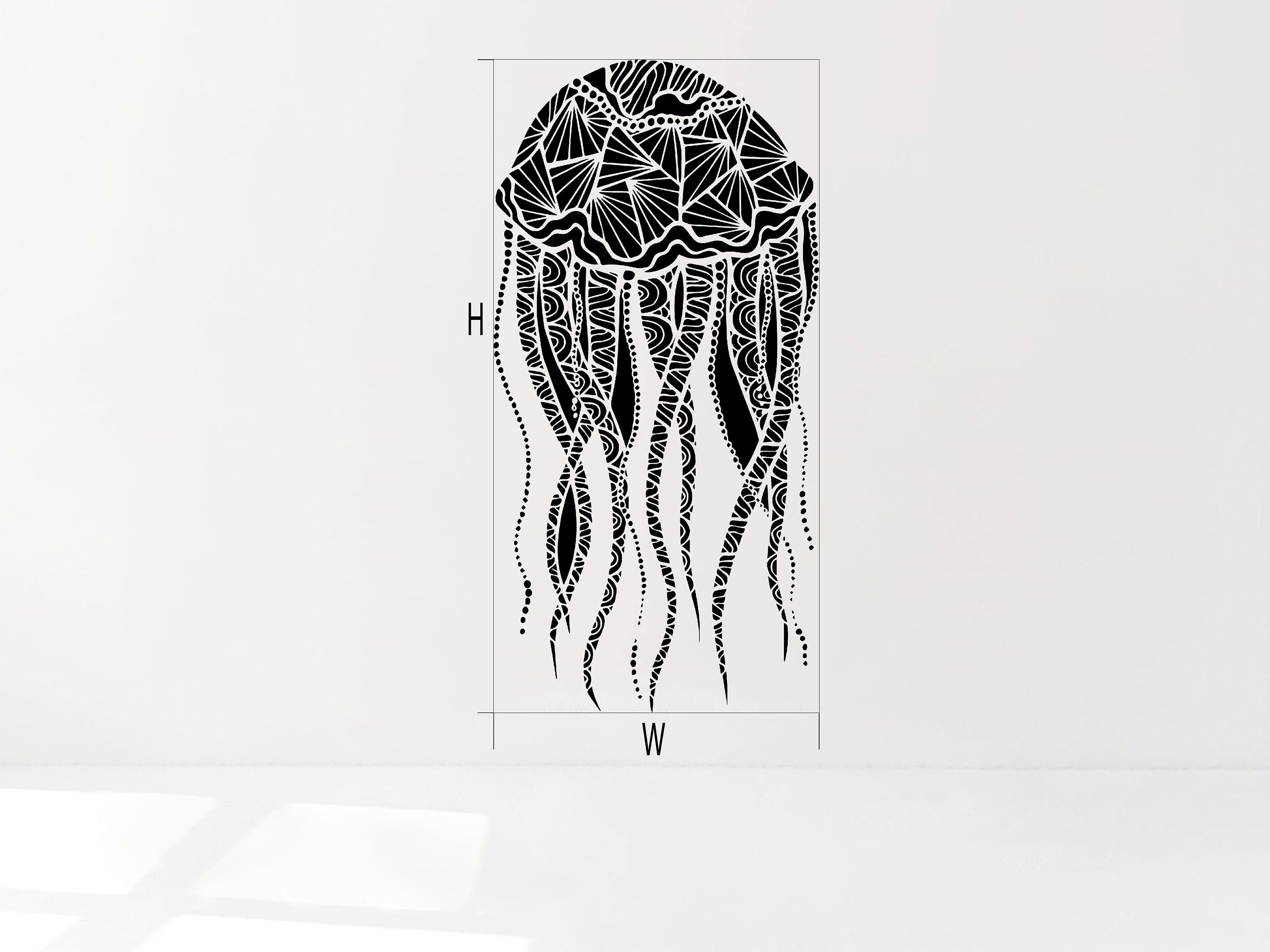 Jellyfish Decal Medusa Decal Sea Jellies Wall Decal Ocean Life Decal