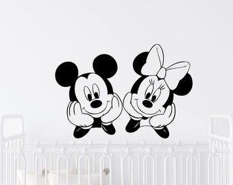 Mickey mouse decal Minnie mouse decal Disney nursery decal Mickey decal Minnie decal Disney decal Mickey and Minnie decal Playroom art decal