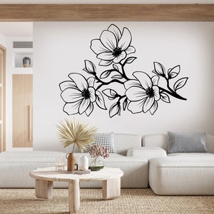 Magnolia blossoms branch decal Magnolia tree decal Flower magnolia decal Magnolia decal Magnolia branch vinyl sticker decal Flowers decal