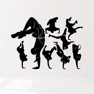 Break dance decal Hip Hop dancers decal Wall decals Contemporary dancer decal Dancer decal Dancing  decal Studio dancing room decal