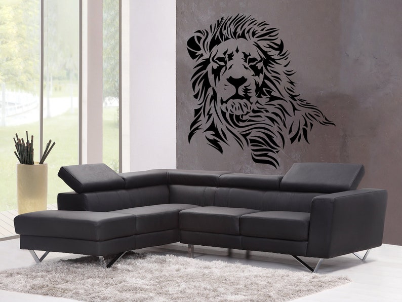 Lion Wall Decal Lion Head Wall Decals Lion Wall Art Lion Wall Sticker ...
