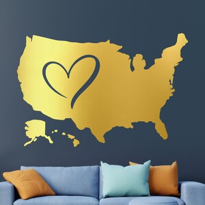 USA map decal USA love decal USA map car decal America decal Map car decal usa decal usa states map decal State decal Map vinyl decal Car
