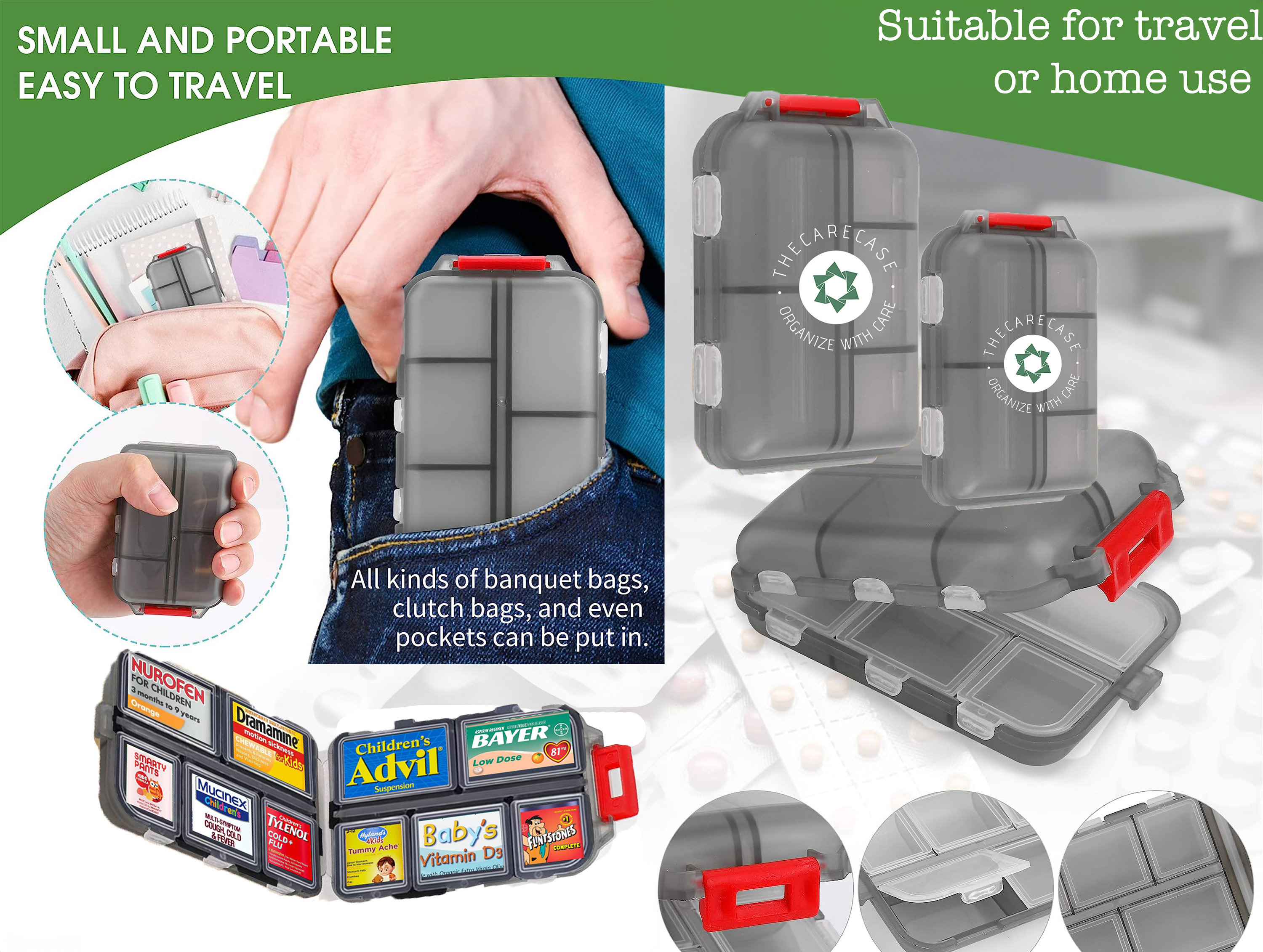 Pill Organizer Pocket Pharmacy Travel Pill Box Organizer Etsy