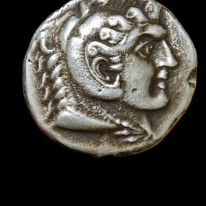Silver Alexander the Great Coin Replica - Ancient Greek Tetradrachm Replica - Solid Fine Silver Greek Mythology Coin - Antiqued Hand Patina