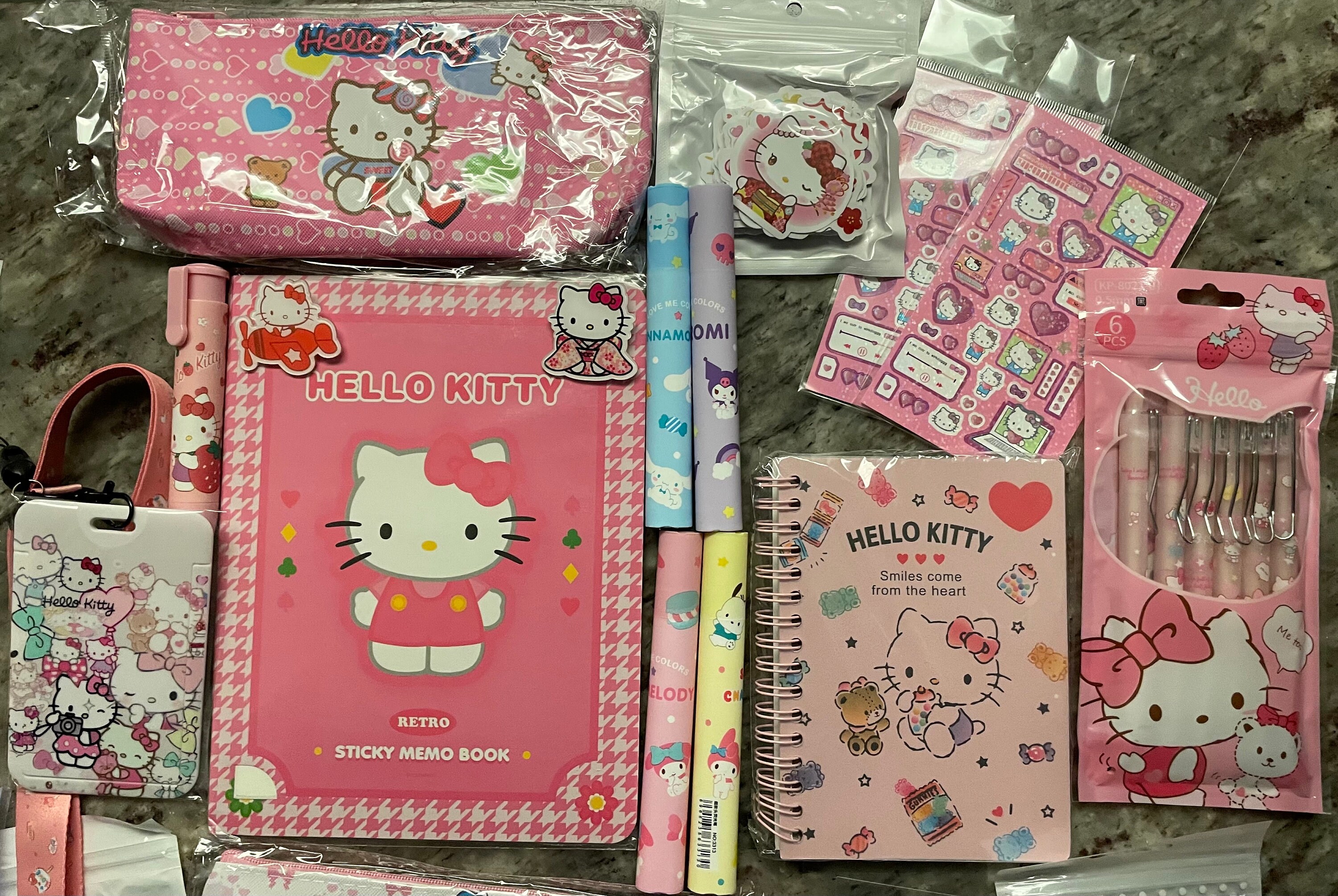 79 Pcs SANRIO Bundle Kawaii Stationery Set Cute Stationery Etsy
