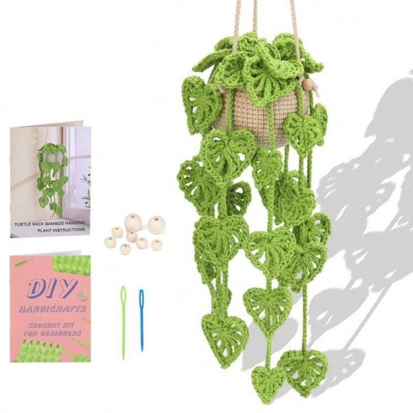 Kit au crochet feuille de Monstera / Kit DIY / Débutant / Cadeau / Anniversaire / Plantes / Maison neuve / Décoration d'intérieur / Plantes d'intérieur / Créations manuelles
