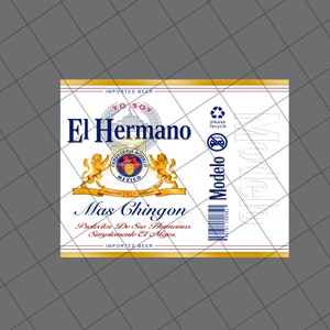 El Hermano mas chingon PNG FILE l caneca de cerveja fosca l Tarro l Modelo l Sublimação l imagem 3