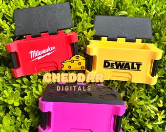 Business card holder ,Mini Toolbox Business Card Holder | 3D Printed Desk Organizer for Home, Office, Milwaukee, Dewalt, 3D Printed