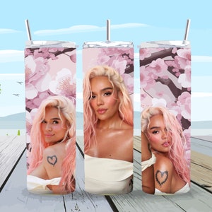 Karol G Pink Hair  I  Tumbler Straight 20 oz  I  Digital