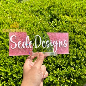 Custom Acrylic name Plate Decor Signs  l  Name plate custom  l  desk Name Plate with glitter