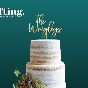 Customised Wedding Cake Topper Personalised Surname, Anniversary Cake Toppers, Custom Cake Topper, Wooden and Acrylic image 7