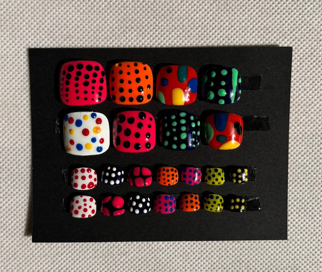 Yayoi Kusama Inspired TOE Nails Toe Press on Nails Etsy