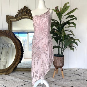 cache pink sequin dress Vintage 90s Y2K Cache Gown - Vintage Embellished Sequin Dress - Size 2