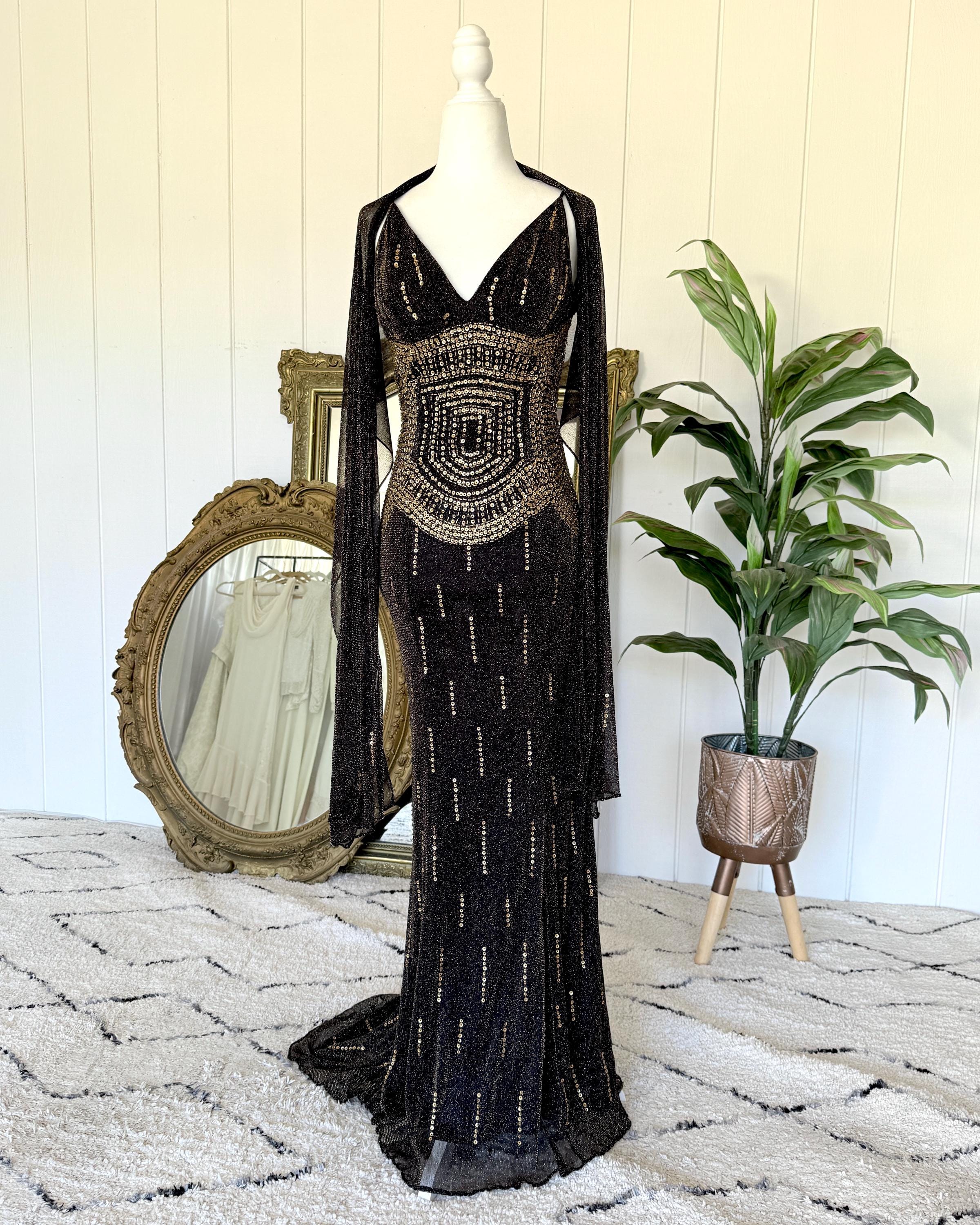 Vintage 90s Y2K Cache Gown - Vintage Embellished Sequin Dress - Size 2 Vintage 90s Y2K Cache Gown - Vintage Embellished Sequin Dress - Size 2