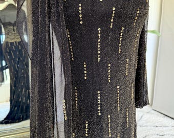 Vintage 90s Y2k Cache Gown - Vintage Embellished Sequin Dress - Size 2