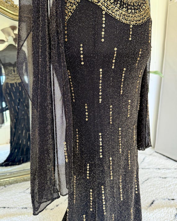 Vintage 90s Y2K Cache Gown - Vintage Embellished Sequin Dress - Size 2