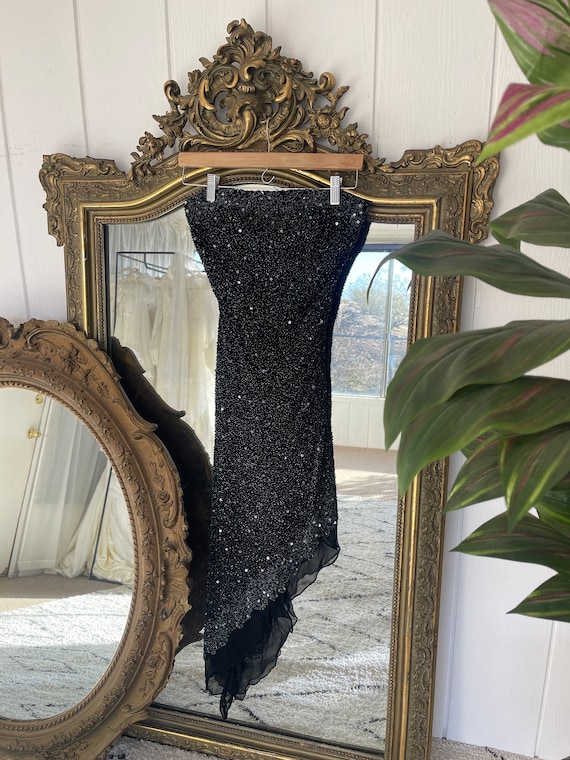 vintage 1990s silk beaded dress 90s Gown - Strapless Y2K Dickies Men's Black Twill