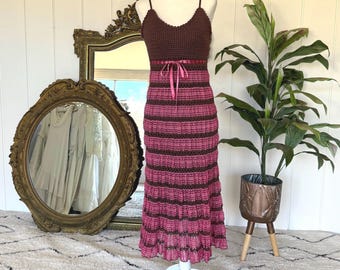 Vintage 90s Y2K Betsey Johnson Lace and Crochet Dress - Size Medium