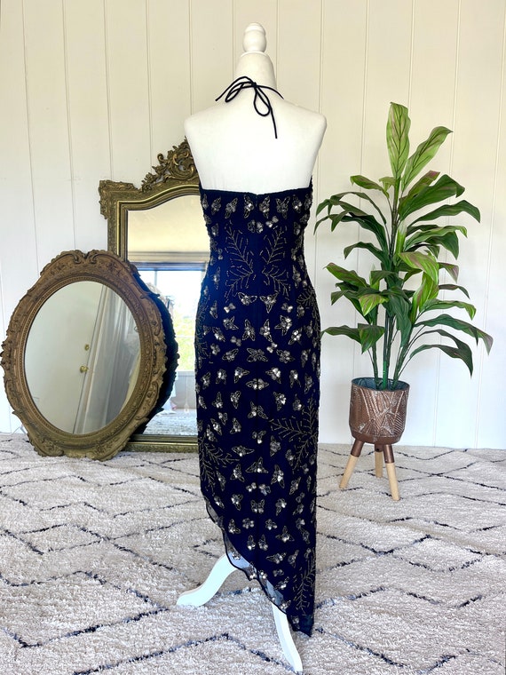 Vintage 90s Y2K Cache Sequin Embellished Silk Asy… - image 4