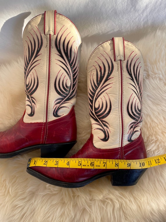 Vintage Code West Red, Cream, and Black Boots - S… - image 10