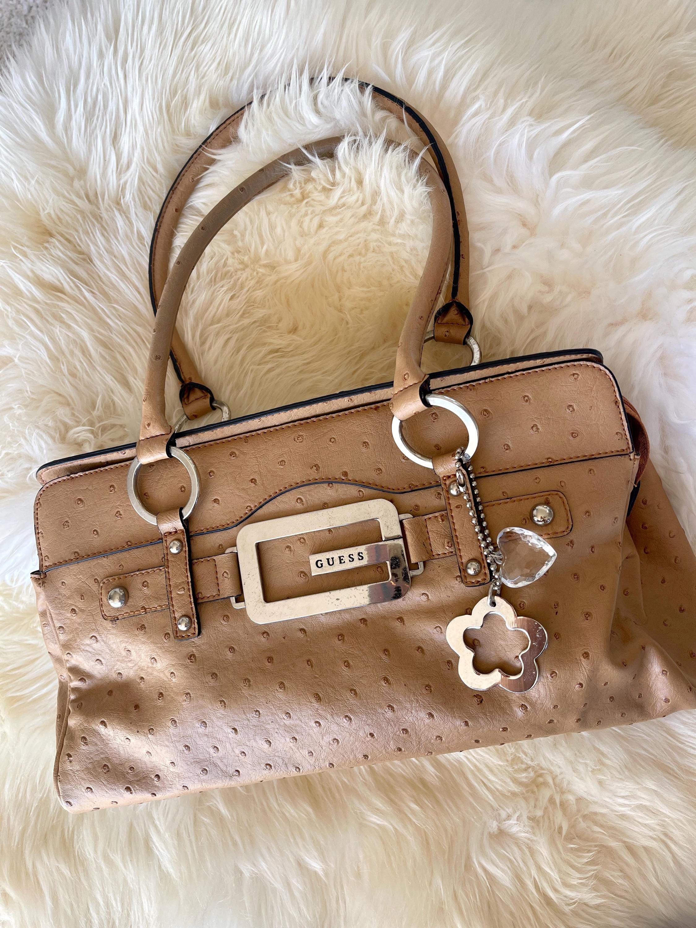 Vintage 90s Y2K Tan Ostrich Guess Purse With Charms - Etsy