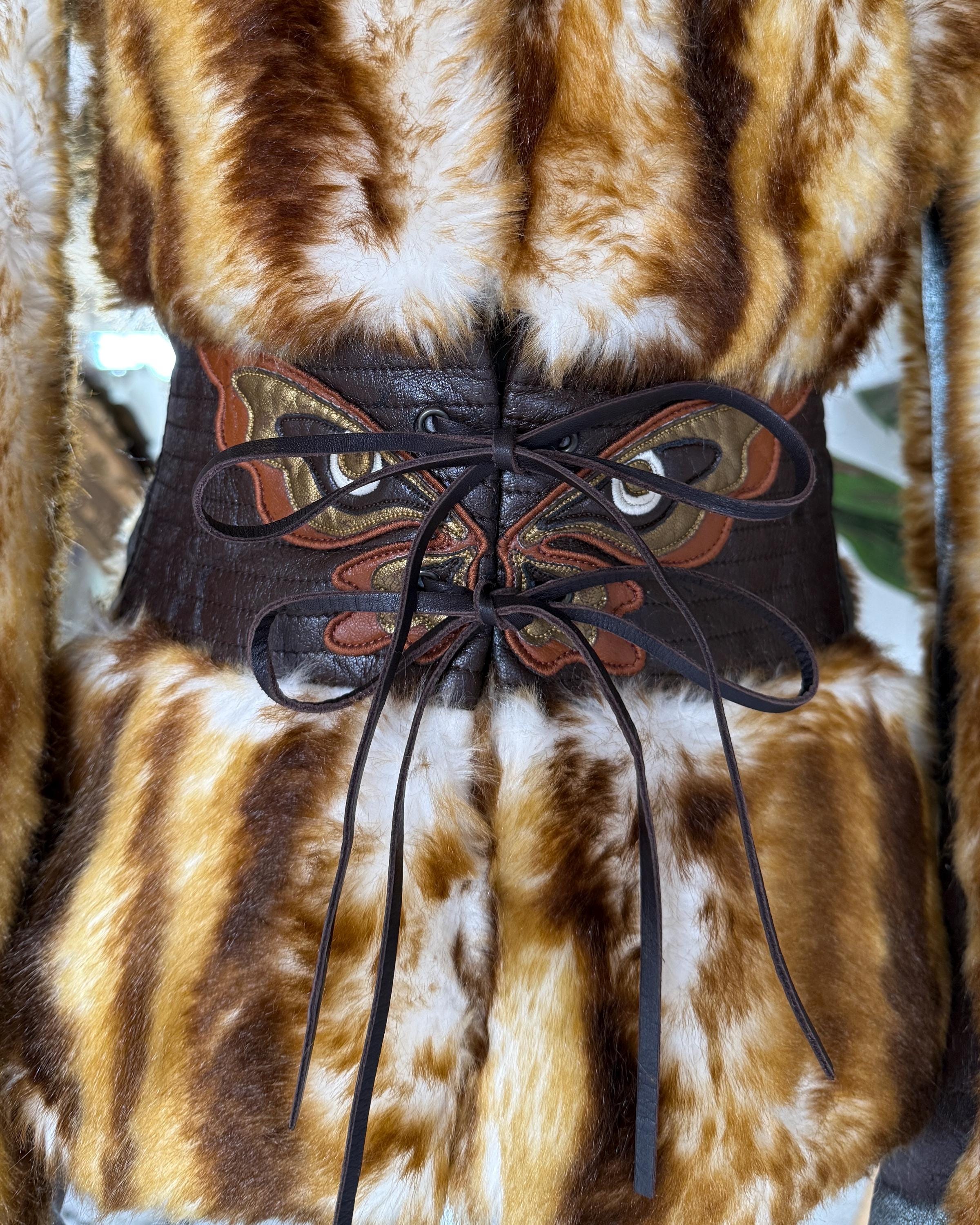 Super Rare Vintage Y2K Luxury Miss Sixty Faux Fur Butterfly