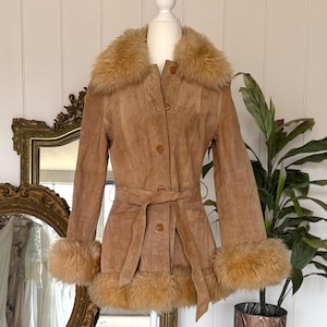 Vintage 70’s Tan Suede and Shearling Penny Lane Coat - Size Small