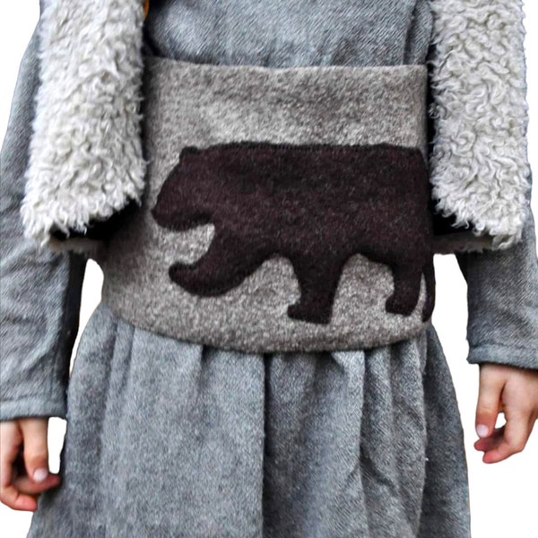 Cacheur lana virgen oso pardo, ardilla, erizo, gato, calentador de riñones, calentador de cadera, paseo de lana para niños