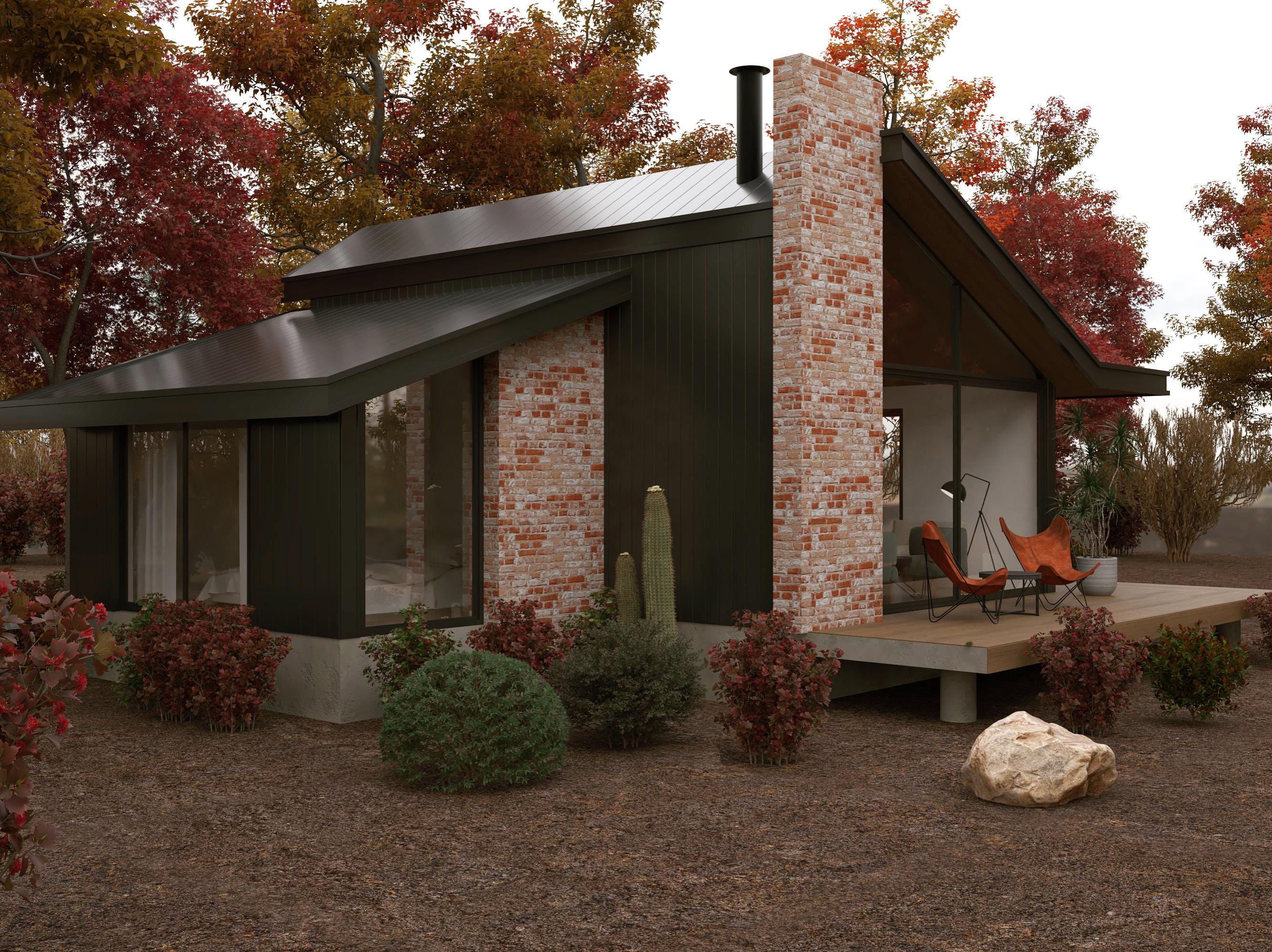 Modern Cabin House Plan | Contemporary Small Home Design | Digital ...