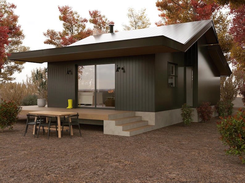 Modern Cabin House Plan | Contemporary Small Home Design | Digital ...