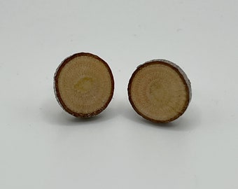 Wooden ear studs