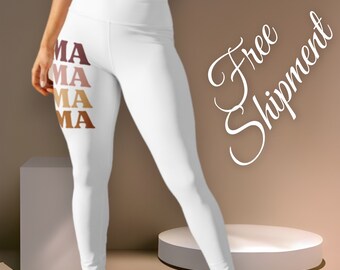 Leggings de yoga imprimés pour femmes MAMA - Vêtements de sport confortables et élégants