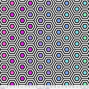 Tela de reverso rosa Tula Rainbow Hexy XL // Reversos de colcha Tula&#39;s True Colors - cortados a medida (91 x 274 cm)