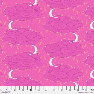 Tula Pink Storm Clouds - Oleander || Nightshade (Deja Vu)  - By The Yard - 100% Cotton