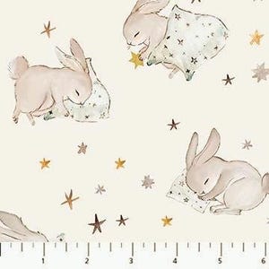 Northcott Figo Fabrics Cotton-Tale Nap Time Cream - By The Yard (36" x 43/44") - 100% Cotton