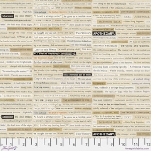 FreeSpirit Tim Holtz Creepy Clippings - Neutral || Laboratory - By The Yard (36&quot; x 43/44&quot;)